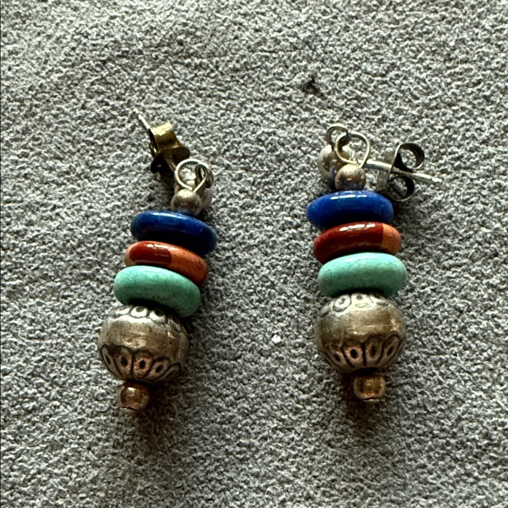 Silver with stones earrings